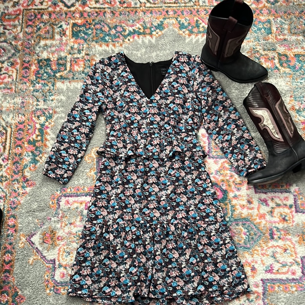 J.Crew long sleeve ruffle hem dress XXSP